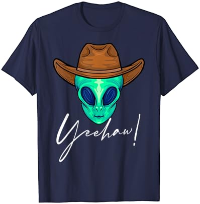 Alien, engraçado alienígena, amante alienígena, cowboy alienígena, camiseta de humor alienígena