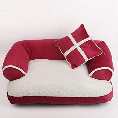 Wzhsdkl Beds de animais de estimação Mats Fleece quente sofá de cachorro com travesseiro Casa de animais de estimação Caspa de almofada de cobertor grande suprimentos