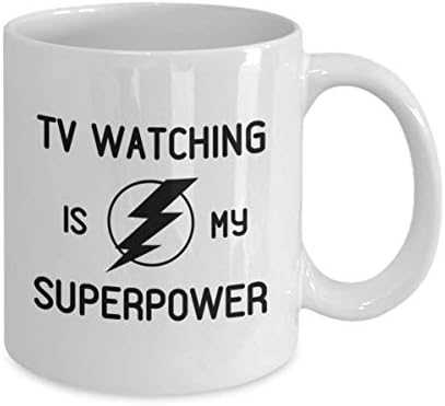 A observação de TV é minha colegas de trabalho de caneca de caneca de café superpower
