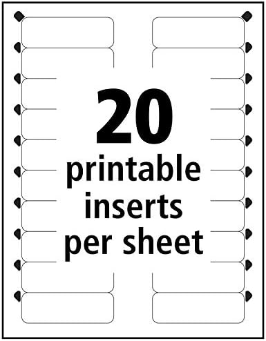 The Mighty Bistage por Avery 1 X 3 Inserções para tags de nome, 100 inserções claras apenas para impressoras a jato de tinta