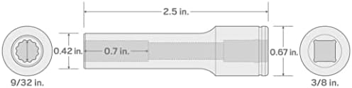 Tekton 3/8 polegadas de acionamento x 9/32 polegadas de profundidade de 12 pontos | SHD13207