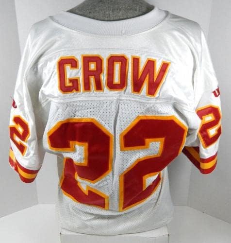 1994 Kansas City Chiefs Monty Grow 22 Jogo emitiu White Jersey 75 Patch 7 - Jerseys de Jerseys usados ​​na NFL não assinada