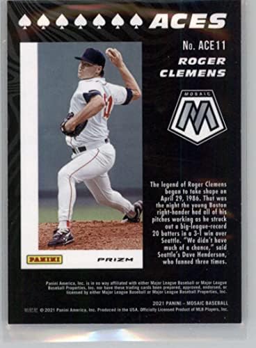 2021 Panini Mosaic Aces Mosaic Parallel Green 11 Roger Clemens Boston Red Sox Prizm Baseball Parallel Trading Card