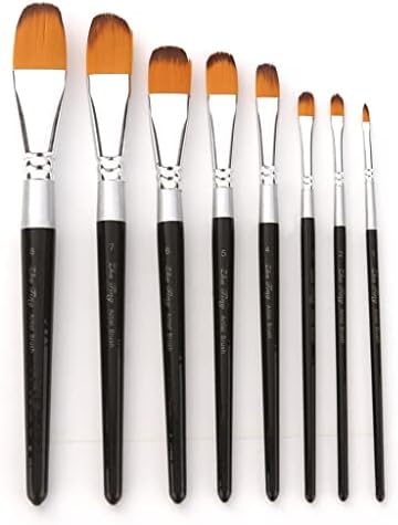 Liruxun 8 PCs Bincos Profissionais Brush de Pintura de Artista de Nylon de Nylon Diferentes Para Aquarela de Óleo Acrílico