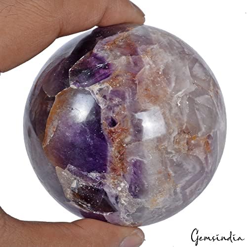 Gemsindia 3250 CTS Natural Amethyst Gemstone Sphere Healing Ball /Home Decor with Stand