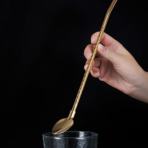 Long Handle Goda Tea Sparel, colher de palha de aço inoxidável de 8,5 polegadas para mistura, coquetel, café, bebida gelada, sorvete,