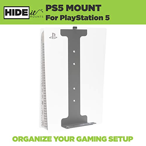 Hideit Mounts Mount Mount for PS5 - Montagem de parede patenteada para PlayStation 5, American Company - Aço Montagem