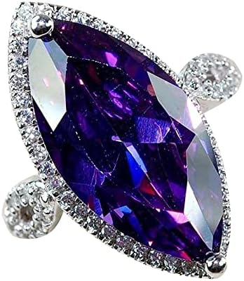 Anéis de casamento e noivado Purple Zircon Anéis de zircão Rings Rings Jewelry Birthday Proposit