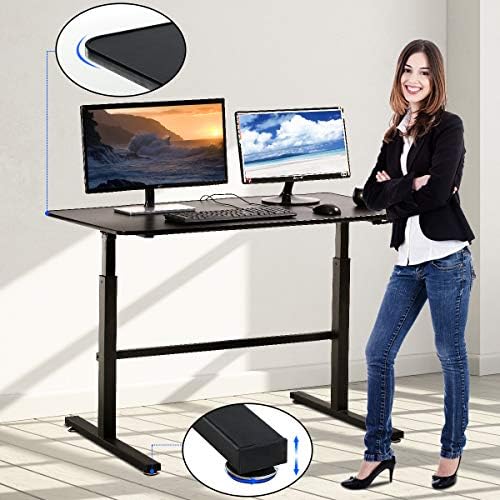 Conversor de mesa de suporte ajustável em altura da mesa em pé para monitores duplos de laptop 47 polegadas para desktop