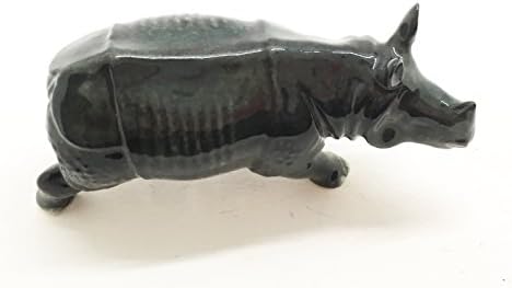 Witnystore Tiny Rhino Cerâmica Figura Miniatura Rinoceronte de Porcelana Figure Pequeno Arte Animal Safari