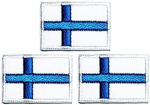 Kleenplus 3pcs. 0,6x1,1 polegada. Mini Finlândia Patch de bandeira tática A bandeira militar aplica patches mundiais