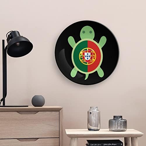 Placa decorativa de placa decorativa de tartaruga de Portugal Placa de China de Cerâmica Redonda com Display Stand for Party Wedding