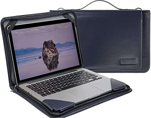 Broonel Blue Leather Laptop Messenger Case - Compatível com o laptop HP Pavilion 14 -CE3002na 14