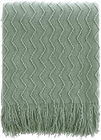 Battilo Home Sage Sage Green Throw Planta para sofá, cobertores de arremesso de sálvia macia de malha, cobertor verde decorativo