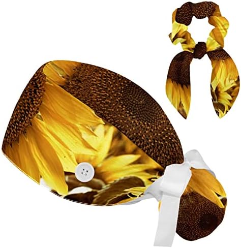 Girassol helianthus flor bloom flores tampa cirúrgica com botões/cabelo arco rico para cabelos longos