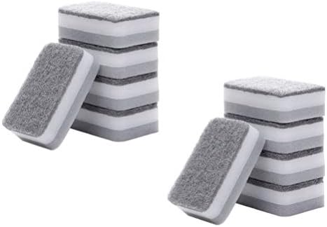 Esporjador Hemoton 10pcs Limpeza de cozinha Esponja Double Scouring Pad para esfregar panelas de banheiro de cozinha Pias de pias de limpeza doméstica esponjas
