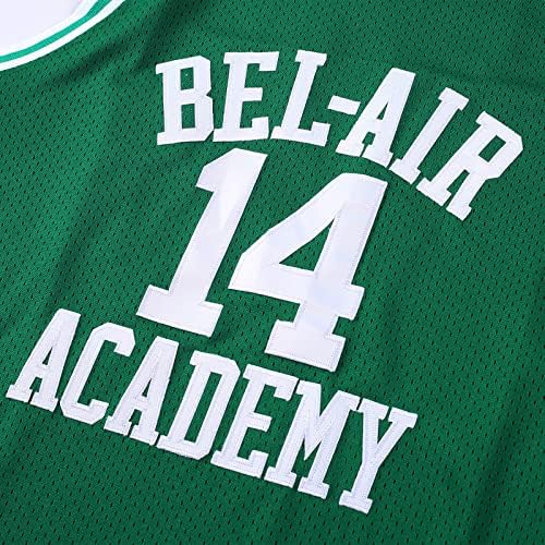 Camisas esportivas masculinas de camisa de basquete:14 The Fresh Prince of Bel Air Academy Basketball Jerseys for Men