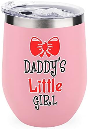 Daddy Girl Girl Tumbler Cup A vácuo da xícara de caneca de caneca de caneca de aço inoxidável de aço 12 oz com tampa