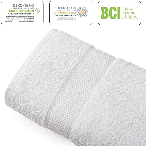 Pacote Infinitee XClusives de toalhas de banho brancas premium - toalhas de mão - pacote de pacote de panos de 12