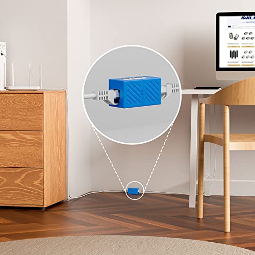IWILLINK CAT6 RJ45 ACUPLO DE 10 PACOTE, ETHERNET ETHERNET, adaptador de extensor Ethernet feminino para fêmea para Cabos Cat7/Cat6/Cat5e/Cat5