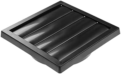 EcoPro Vent Plastic 6 '' Black Exaustor de escape de escape Tampa de ventilação - Grilha de ventilação ao ar livre com obturador -