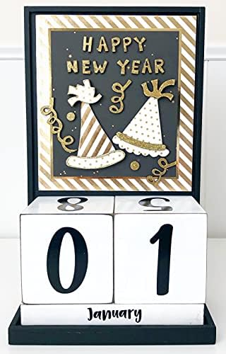 FUNDAÇÕES Decor Block Countdown, janeiro/Feliz Ano Novo