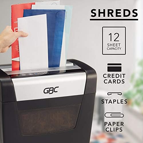 GBC Shredmaster Home Office Shredder, px12-06, corte cruzado, 12 folhas