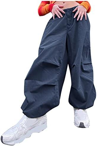 Calça de carga para mulheres calças de carga feminina baixa ascensão solta solta Sweats -pólvora elástica da cintura calça calça calçada com bolsos