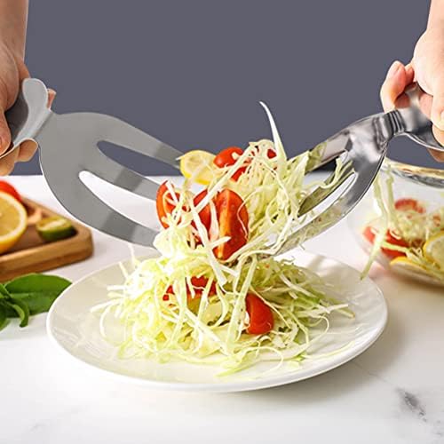 2pcs Salada de aço inoxidável Mãos de salada de aço inoxidável Fork para Salada Home Hands