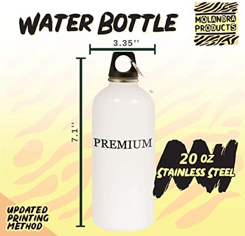 Molandra Products Clavy - 20oz Hashtag Bottle de água branca de aço inoxidável com moçante, branco