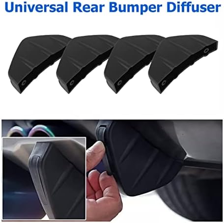 4pcs carro traseiro traseiro inferior para pára-choques difusor de lábios, acessórios anti-cruz de spoiler protetor de tubarão, traseira para parafuso, decoração automática universal para o caminhão SUV do carro SUV