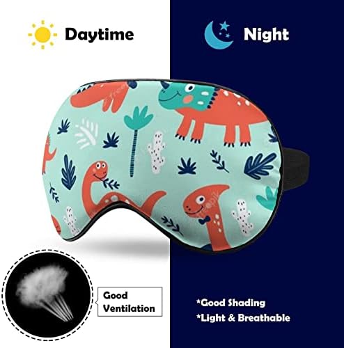 Dinosaur Cartoon Sleep Masks Cobertão de olho Blackout com linha de mão elástica ajustável para homens vendidos para homens