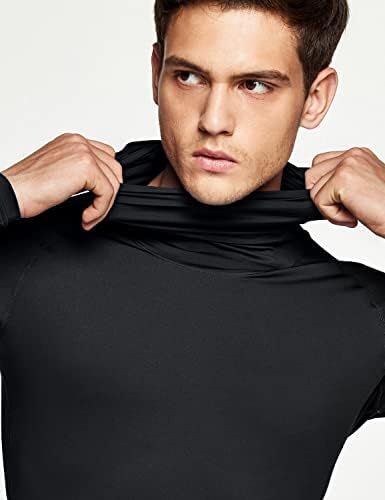 Camisas de compressão térmica de Athlio Men com capuz, camada de base de esportes de inverno de manga comprida, camisa