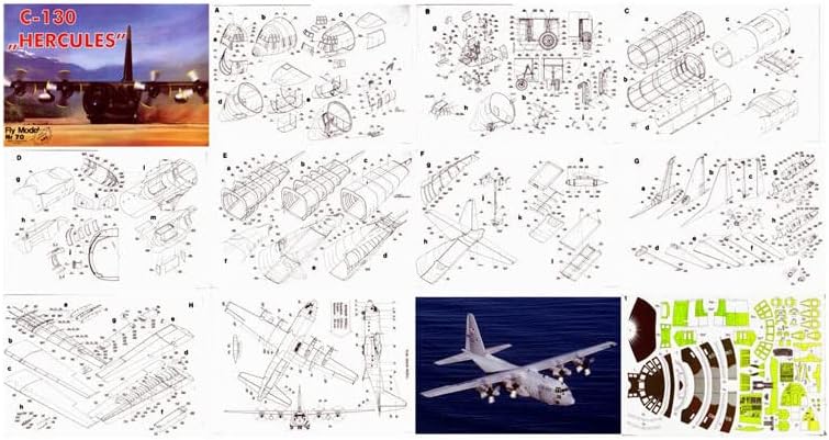Dagijird USAF C-130 Hércules Transporte Aeronave Modelo 1:50 Escala DIY Handcraft 3D Modelo de papel kits
