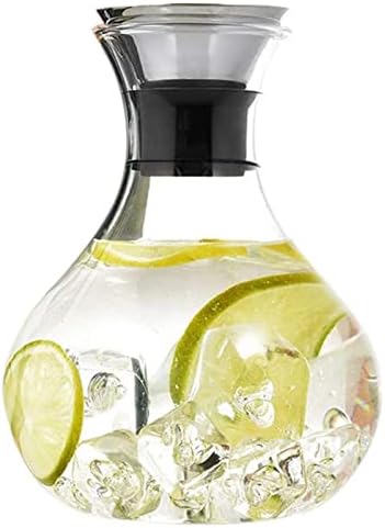 SDFGH 1.5L Transparente Glass Jafera com aço inoxidável tampa de água garrafa de água de jarro de vidro da tampa de