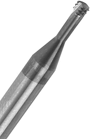 Cortador de moagem de rosca, m3x0.5xd4x50 Comprimento total de 50 mm Diâmetro de haste de 4 mm de 4 mm 0,5 mm 3 dente 60 °