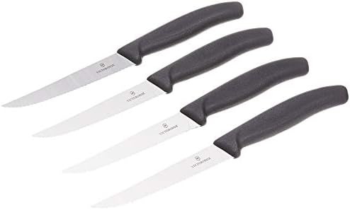 Victorinox Swiss Army Cutlery Swiss Classic Serrtred Steak Knife Conjunto, ponta de lança, 4,5 polegadas, 4 peças