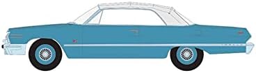 1963 Chevy Impala SS 409 conversível, azul - Greenlight 37260b - 1/64 Diecast Carro