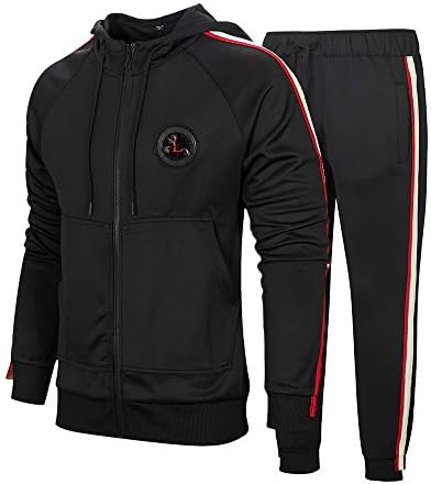 Mantors Men's Men com capuz Athletic Tracksuit Full Zip Casual Jogging Gym Sweat Suits