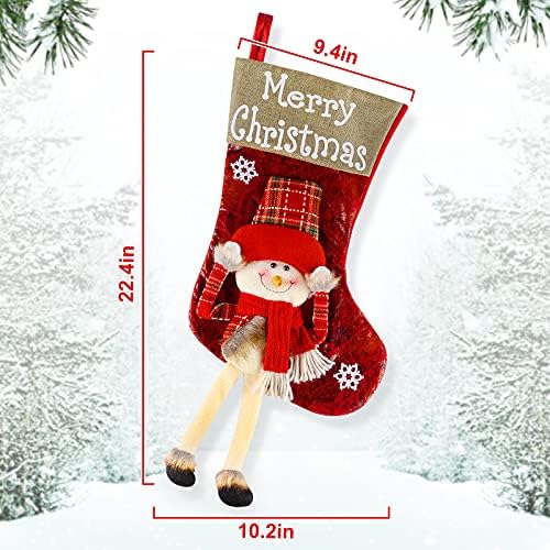 Decorações de meias de Natal Upunit, kit de meia de natal de 22 polegadas, abastecimento de ornamentos para férias interno e
