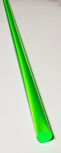 3/4 Diâmetro x 24 Longo Longo Longo Clear Fluorescente Translúcido Acelagem Acrílica Vlexiglasse Lucite Rod - 19mm - .75