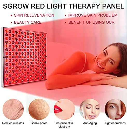Dispositivos de terapia com luz vermelha de SGrow para o corpo 45W 660Nm 850Nm próximo painel infravermelho para cuidados com a pele e alívio da dor