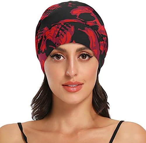 Skull Cap boné de gorro de tampa de trabalho para mulheres para mulheres Halloween Skull Red Bap bap hat Working Hair Headwear Night Bap