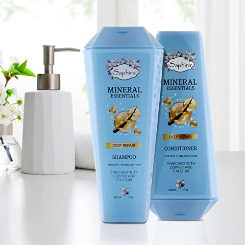 Mineral Essentials Repair Deep Shampoo e pacote de condicionadores para cabelos secos e danificados, ajuda a nutrir