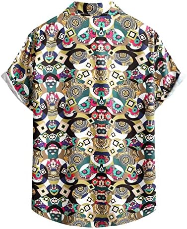 2023 Novo mass de verão masculino casual havaiano estampa litoral de lapela de lapela de praia camisa camisa de manga curta camisa