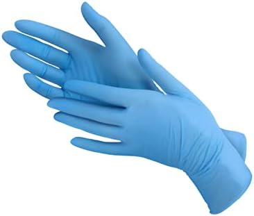 Allergy Sky Med Luvas de nitrila azul descartável - látex, vinil e pó livre - não estéril