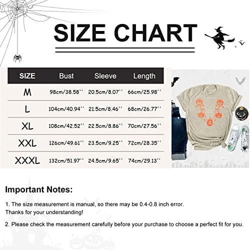 Womens Fall Pumpkin T camisetas casuais engraçadas de manga curta Halloween Tees gráficos Tops Fall Basics Women Women