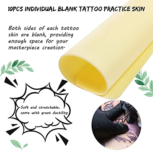 Blank Tattoo Skin Practice - Combofix 10pcs Tatuagem Practice Skin Silicone Double latera