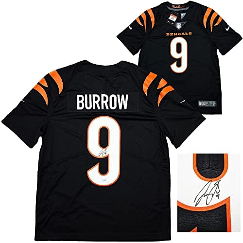 Cincinnati Bengals Joe Burrow Autografou Black Nike no campo Dri -Fit Size Fanatics Holo Stock 213106 - camisas da NFL autografadas