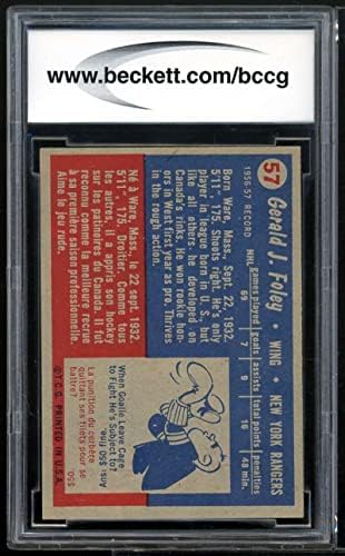 Gerry Foley Card 1957-58 TOPPS 57 BGS BCCG 8